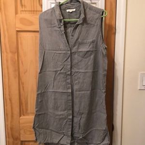 Grey button down dress size L beachlunchlaundry